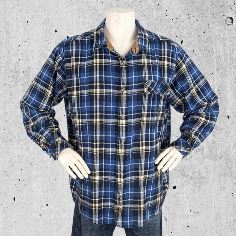 Legendary Whitetails Flannel Shirt Size 2XL XXL Blue Plaid